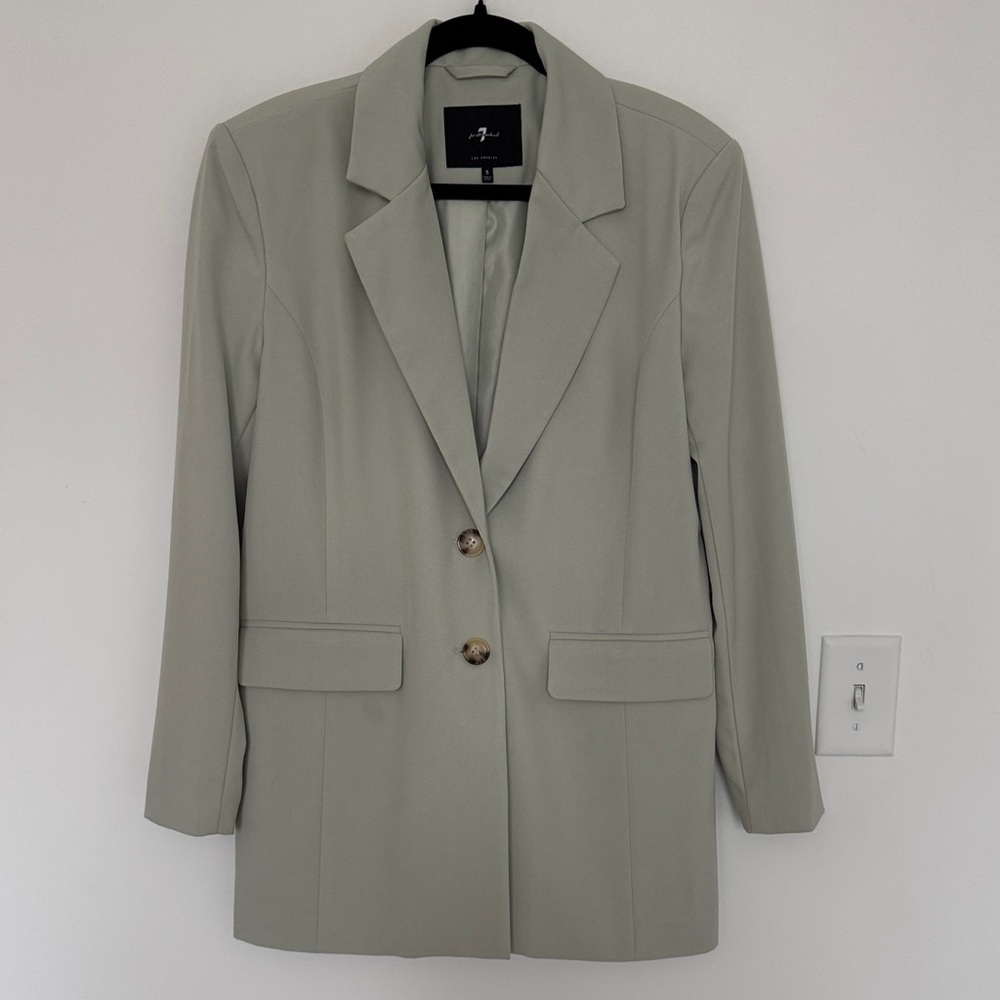 7 For All Mankind Women's Blazer in Light Green - Size S - Picture 2 of 8